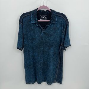 Buckle black blue acid wash tee